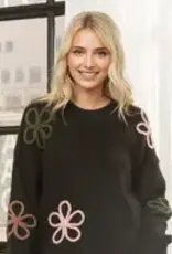 Cozy Sweater With Floral Applique