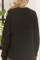 Cozy Sweater With Floral Applique