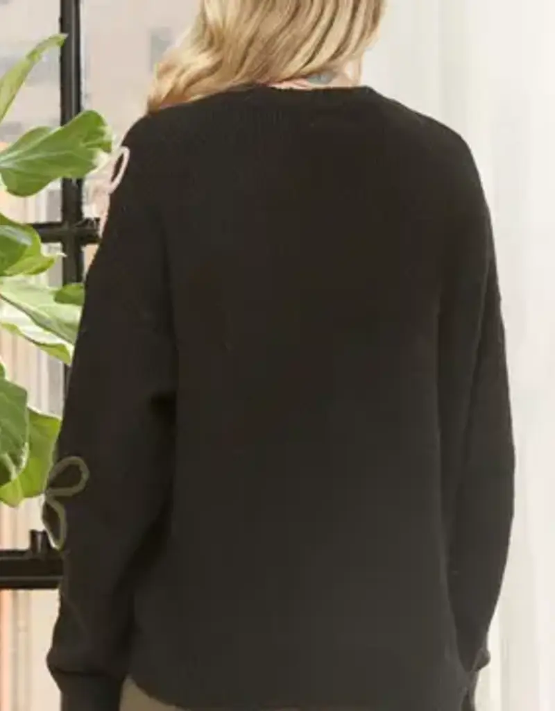 Cozy Sweater With Floral Applique