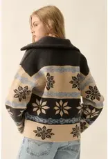 Alpine Knit Collared V-Neck Sweater