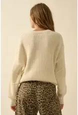 Exposed-Seam Loose-Fit Sweater