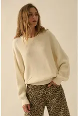 Exposed-Seam Loose-Fit Sweater