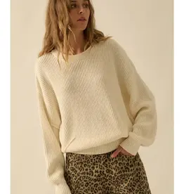 Exposed-Seam Loose-Fit Sweater