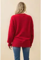 Festive Red Snow Sweater