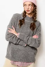 Mock Neck Exposed Seaming Detailed Sweater