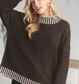 Oversized Sweater With Accent Trim Stitches