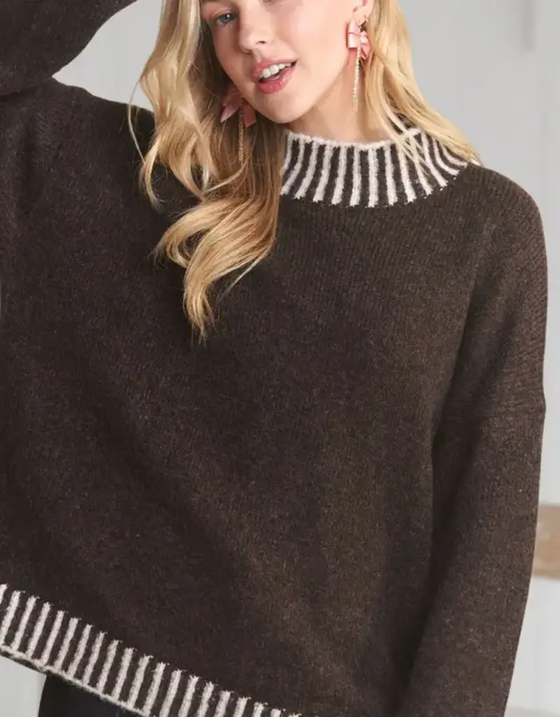 Oversized Sweater With Accent Trim Stitches