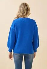 Ribbed Knit Sweater With Braided Detail