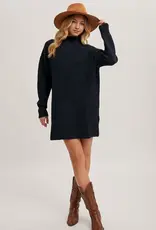 Mock Neck Knit Sweater Dress