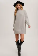 Mock Neck Knit Sweater Dress