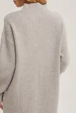 Mock Neck Knit Sweater Dress