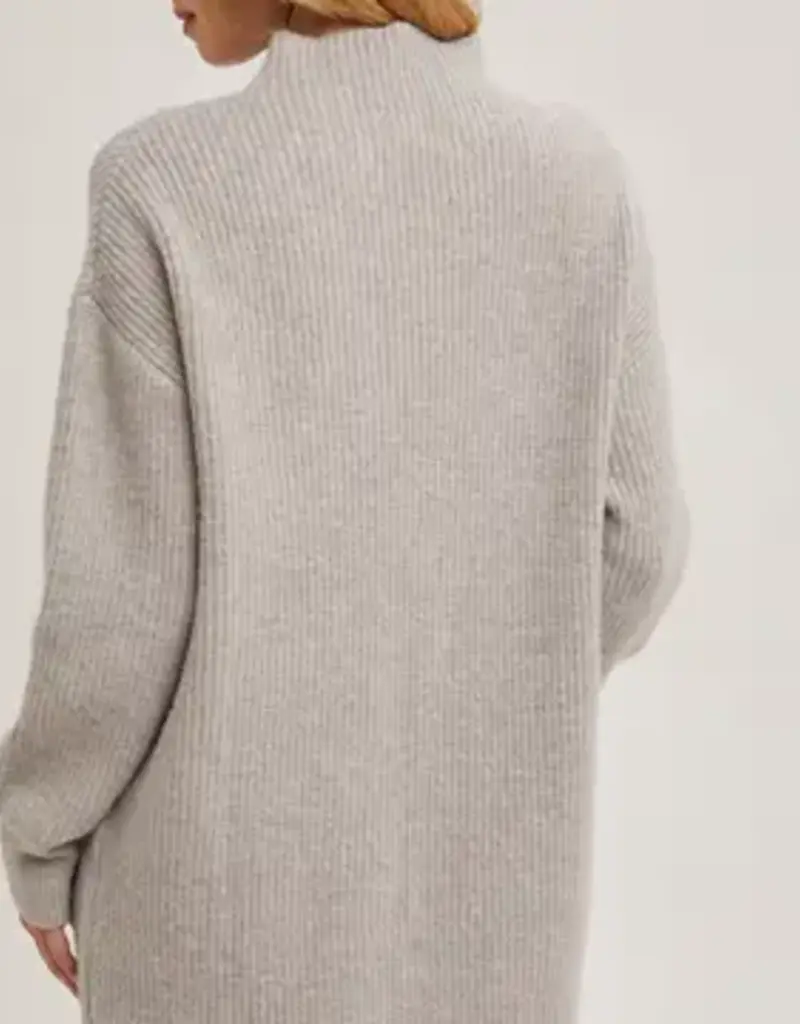 Mock Neck Knit Sweater Dress
