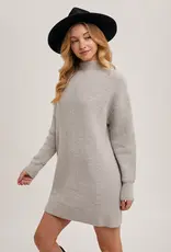 Mock Neck Knit Sweater Dress