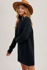 Mock Neck Knit Sweater Dress