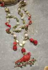 Golden Cardinal Layered Necklace