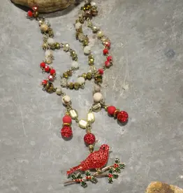 Golden Cardinal Layered Necklace