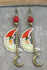 I See the Moon Santa Dangle Drop Earrings