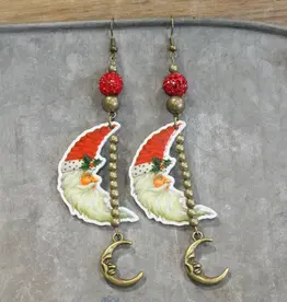 I See the Moon Santa Dangle Drop Earrings