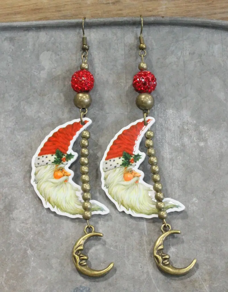 I See the Moon Santa Dangle Drop Earrings