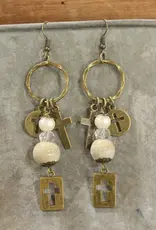 Last Supper Cross Earrings