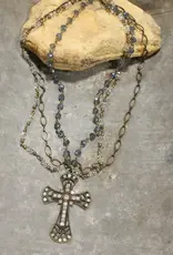 My God Cross Layered Necklace