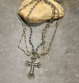 My God Cross Layered Necklace