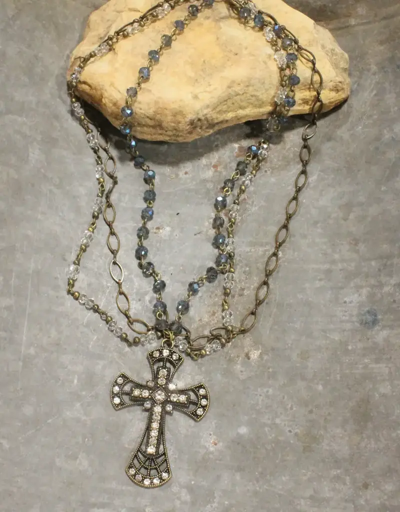 My God Cross Layered Necklace