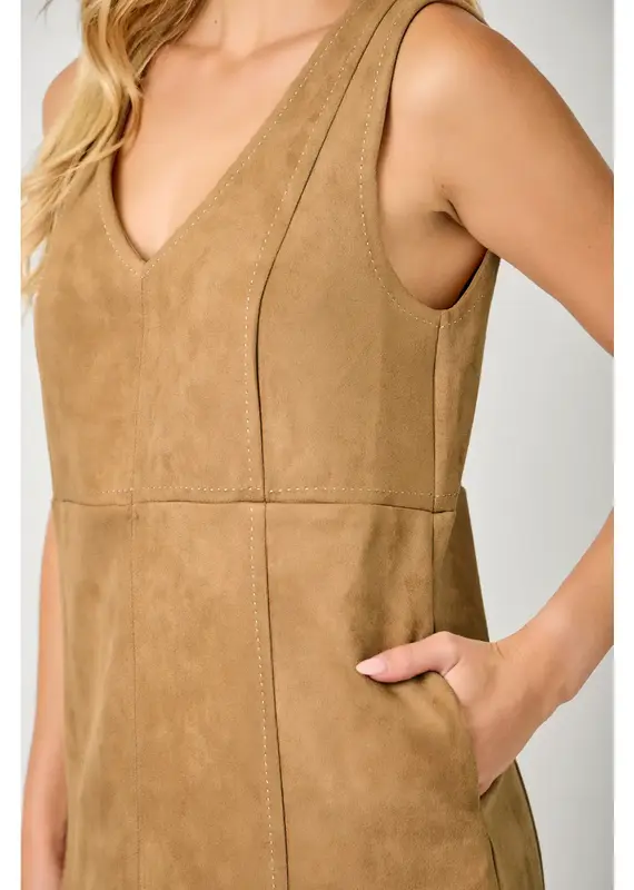 Faux Suede Shift Dress