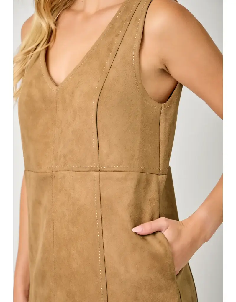 Faux Suede Shift Dress