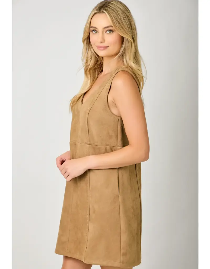 Faux Suede Shift Dress