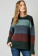 Color Blocked Pointelle Sweater