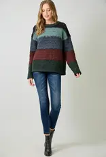 Color Blocked Pointelle Sweater
