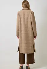 Houndstooth Plaid Long Coat