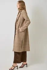 Houndstooth Plaid Long Coat