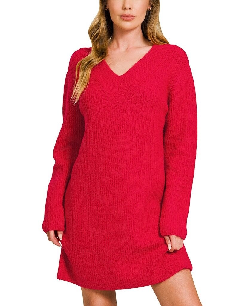 VNeck Sweater Dress