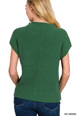 Mock Neck Short Sleeve Sweater