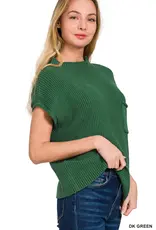 Mock Neck Short Sleeve Sweater