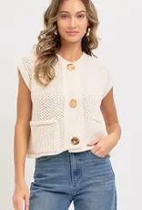Button Closure Knit Vest Top