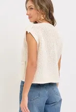 Button Closure Knit Vest Top