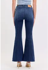 Mid Rise Flare Jean With Pintuck Seam