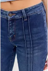 Mid Rise Flare Jean With Pintuck Seam
