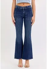 Mid Rise Flare Jean With Pintuck Seam
