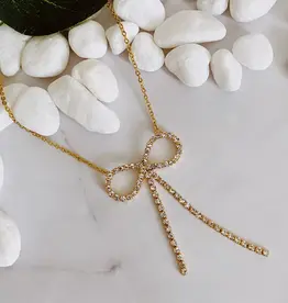 Adorable Shine Bow Necklace