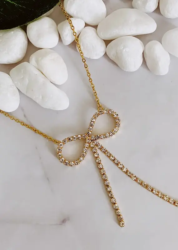 Adorable Shine Bow Necklace