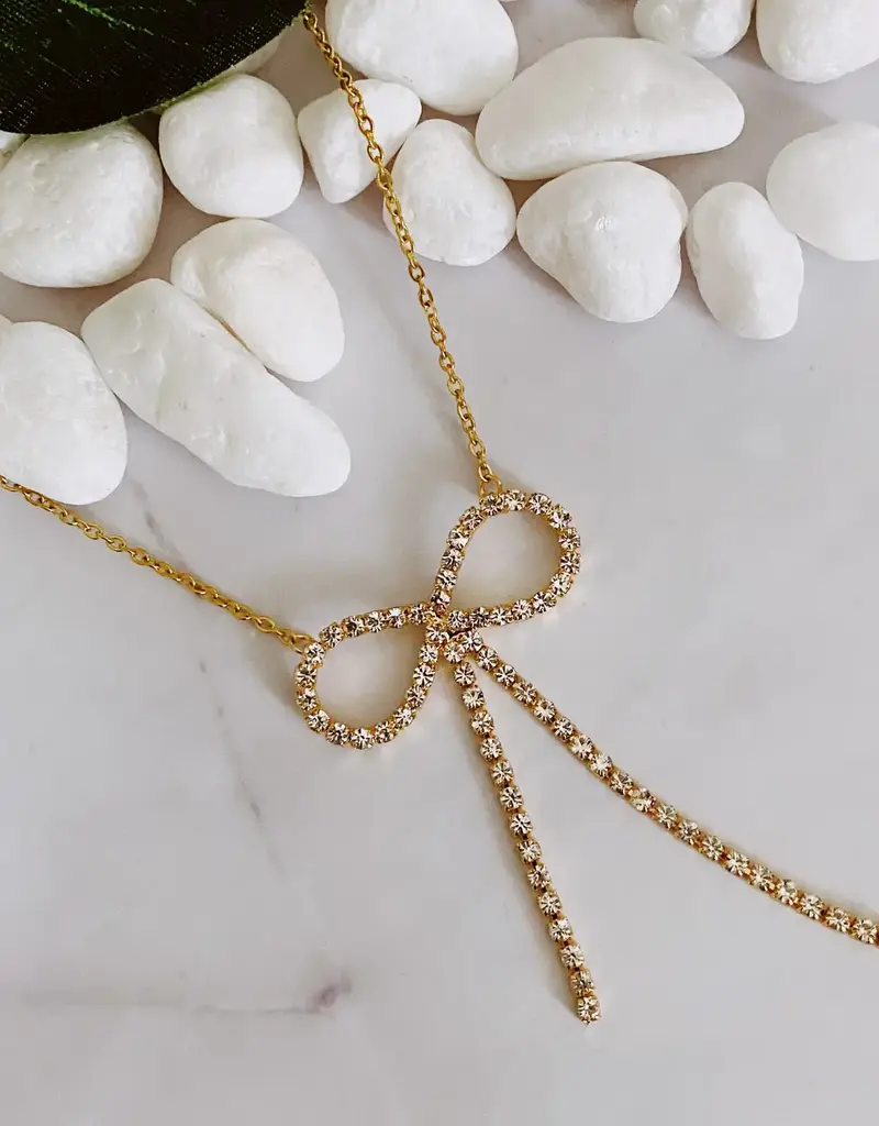 Adorable Shine Bow Necklace