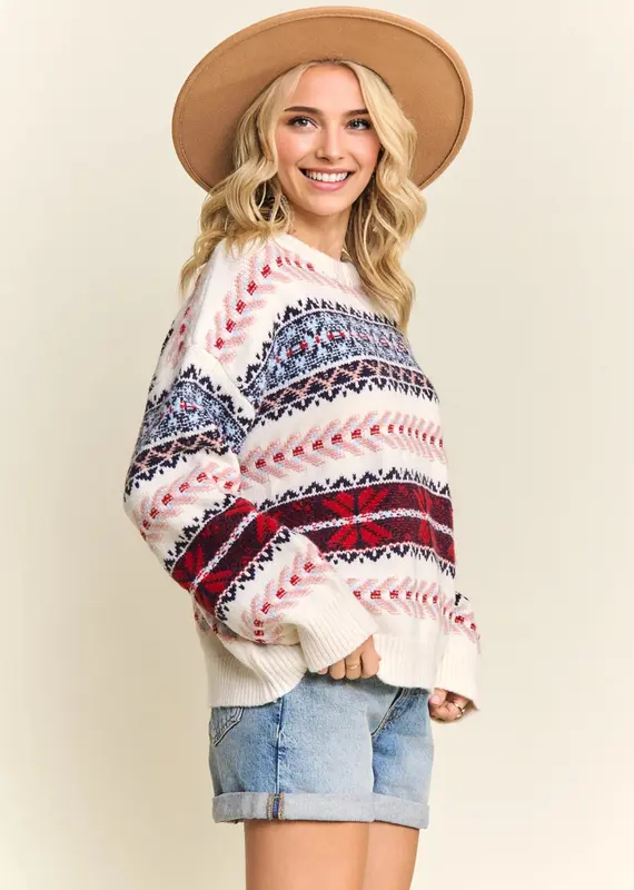 COZY SNOW Pattern Knit Sweater