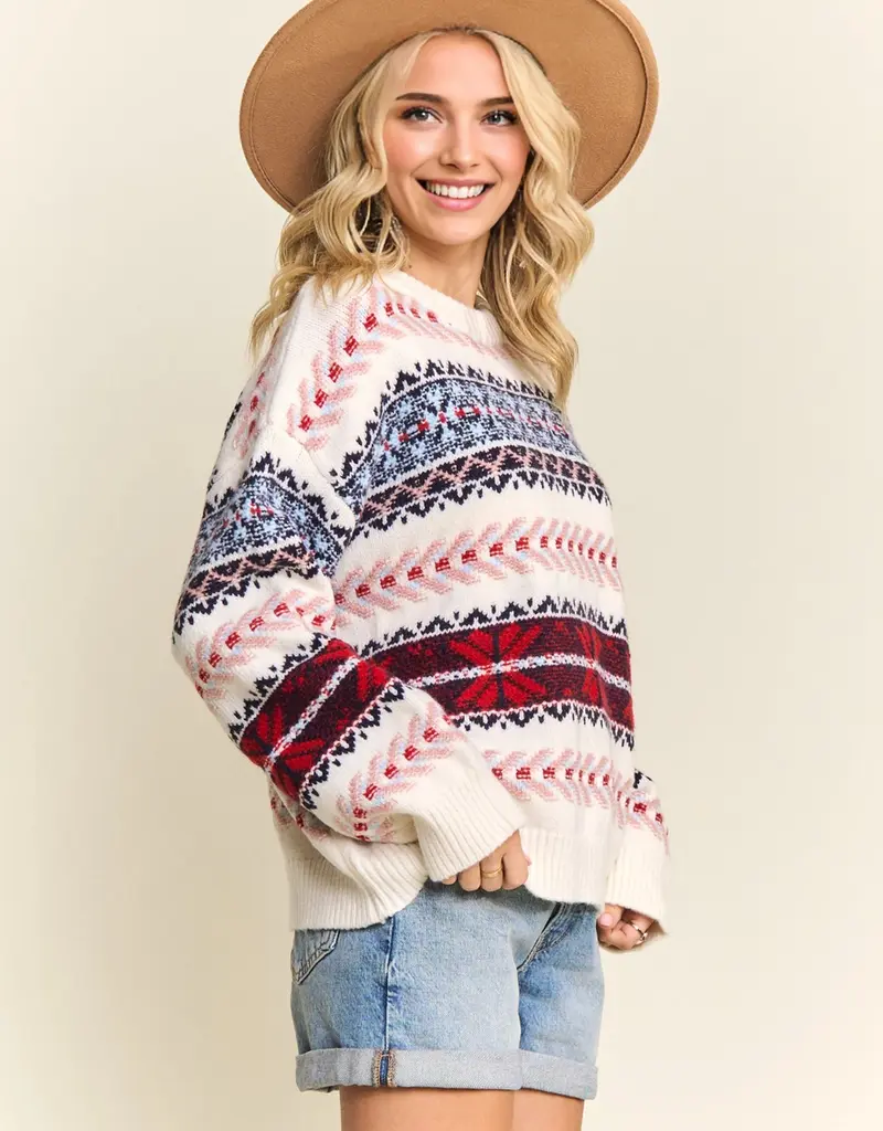 COZY SNOW Pattern Knit Sweater