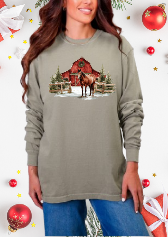 Country Christmas Long Sleeve Tee