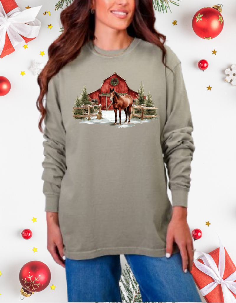 Country Christmas Long Sleeve Tee