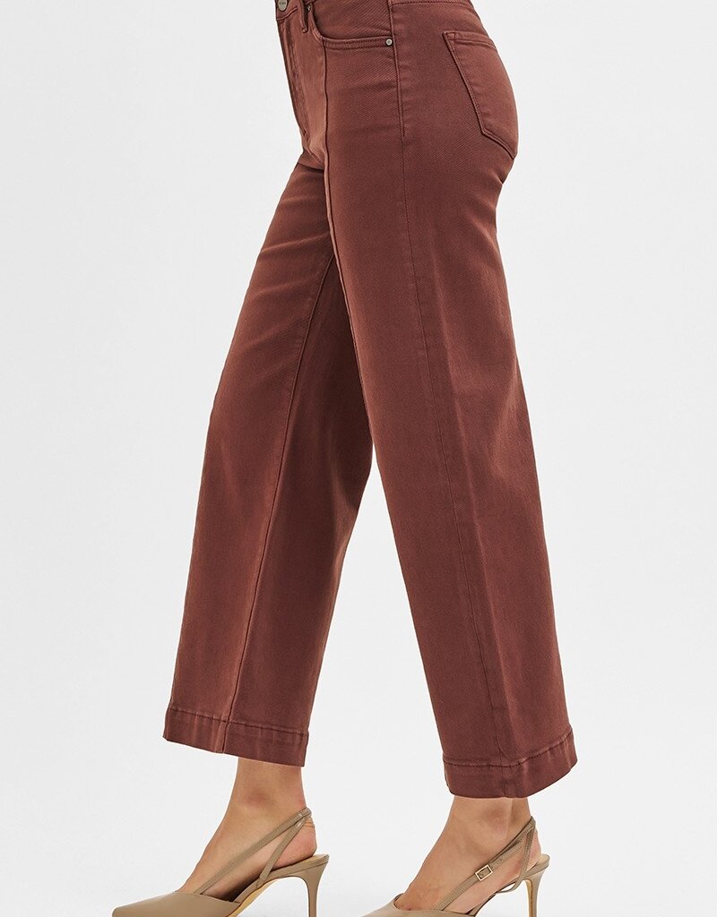 High Rise Tummy Control  Crop Wide Pant